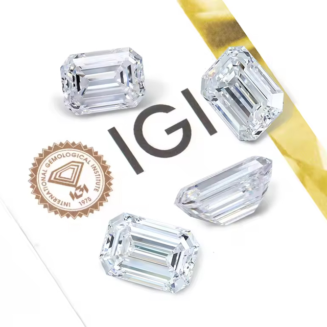 IGI 認定エメラルド カット 1.0ct VS ラボ グロウン ダイヤモンド 